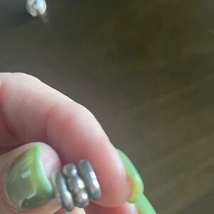 Pandora Silver and Green Charm